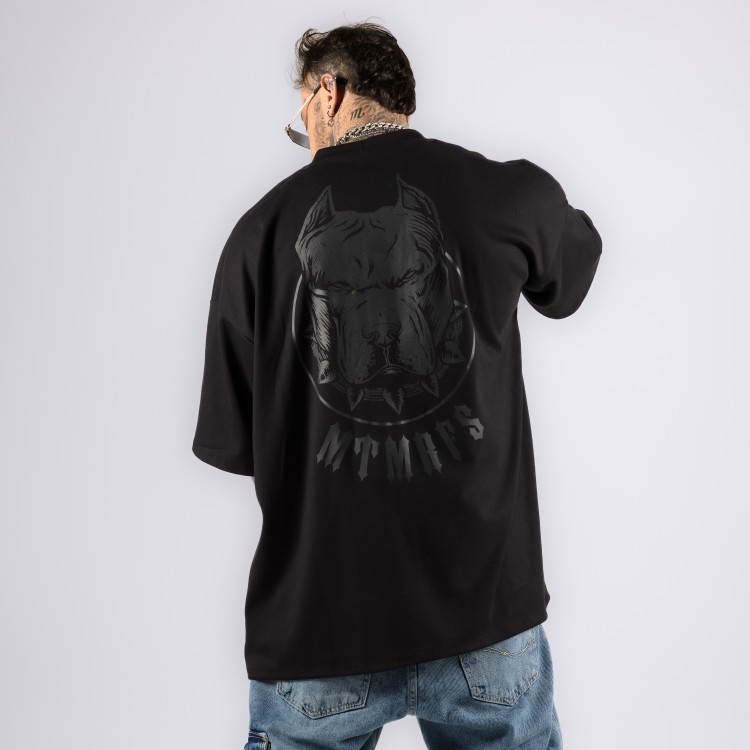 Camiseta Oversized Heavy Pitbull Preta