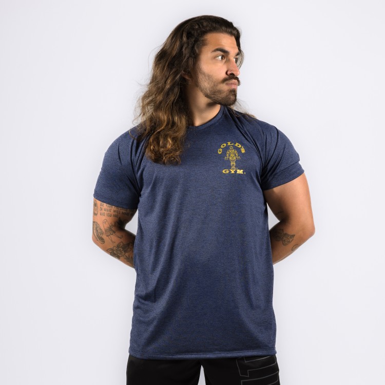 Camiseta Haglan Dryfit Golds Gym Rajada Azul