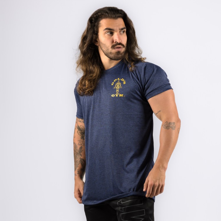 Camiseta Haglan Dryfit Golds Gym Rajada Azul