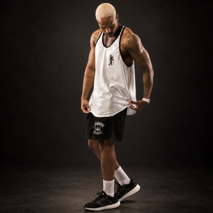 Regata Cavada Anatomic Dryfit Muscle Brilho Branca