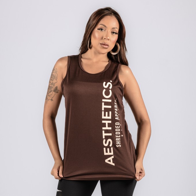 Regata Feminina DryFit Aesthetics Brown Marrom