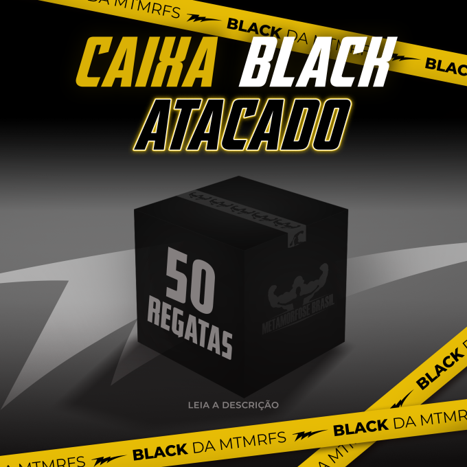 Caixa BLACK Atacado 50 Regatas