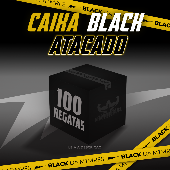 Caixa BLACK Atacado 100 Regatas