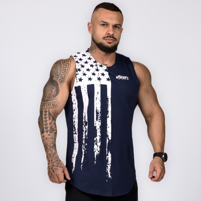 Regata Machão USA FLAG Azul marinho