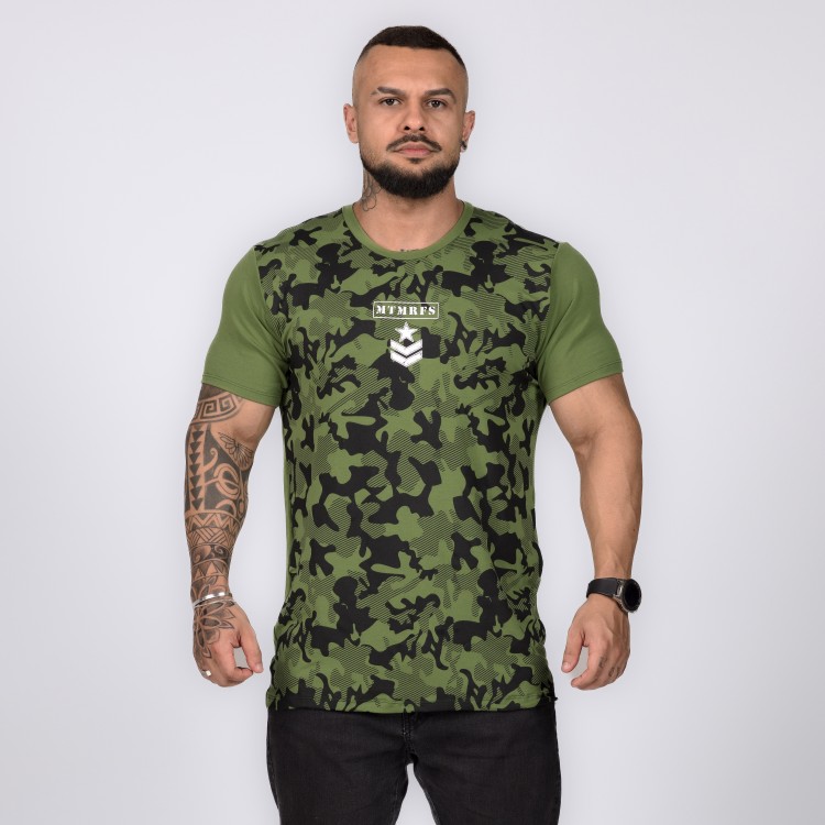 Camiseta Viscofit Project Camo Verde Militar