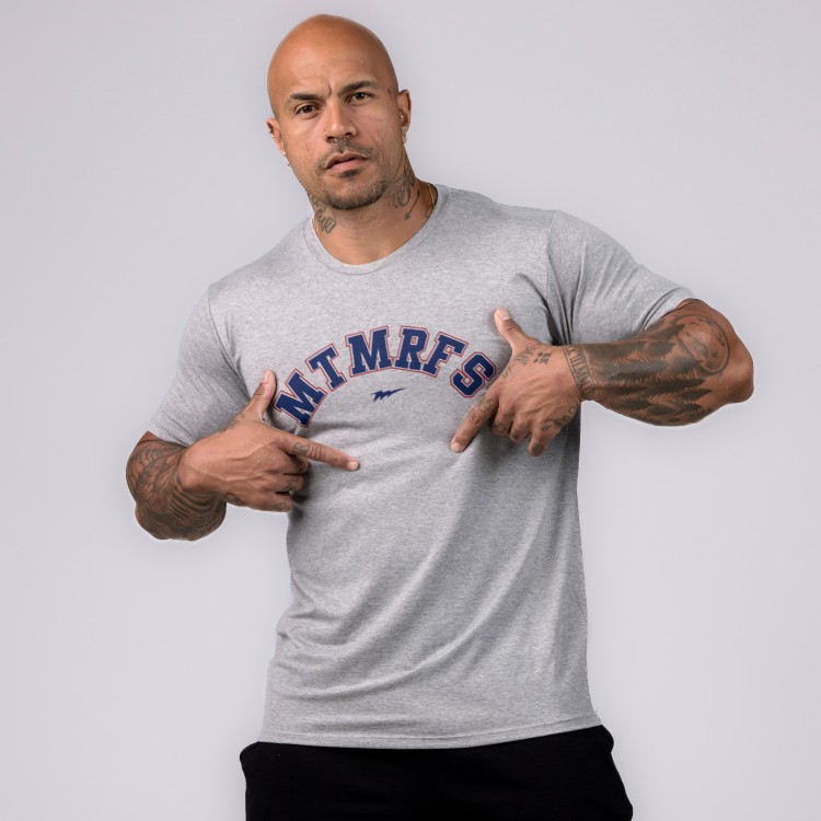 Camiseta Viscofit College Cinza Mescla