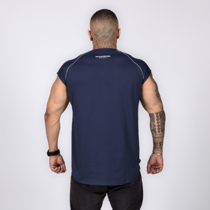 Camiseta Japonesa College Azul Marinho