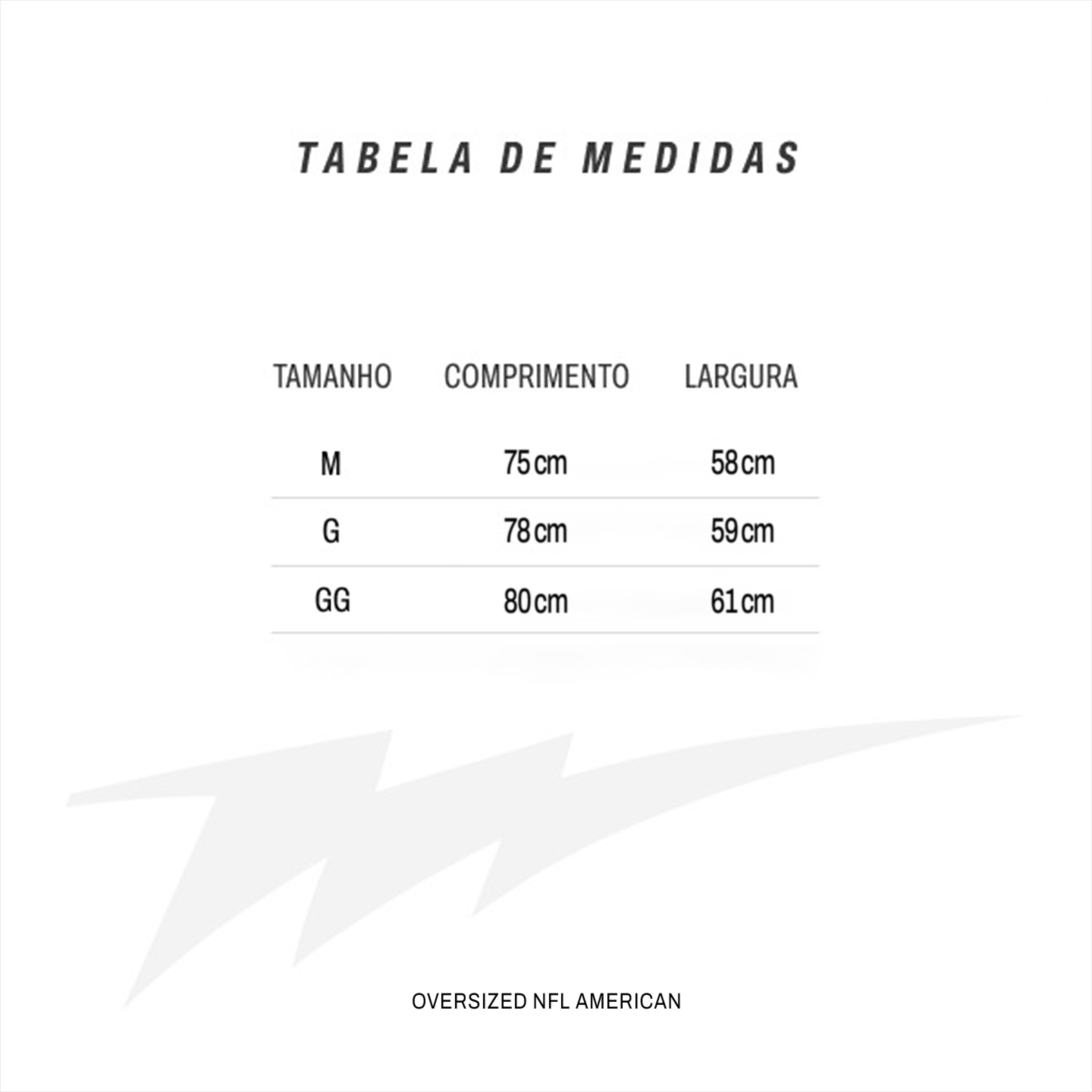 Tabela de medidas