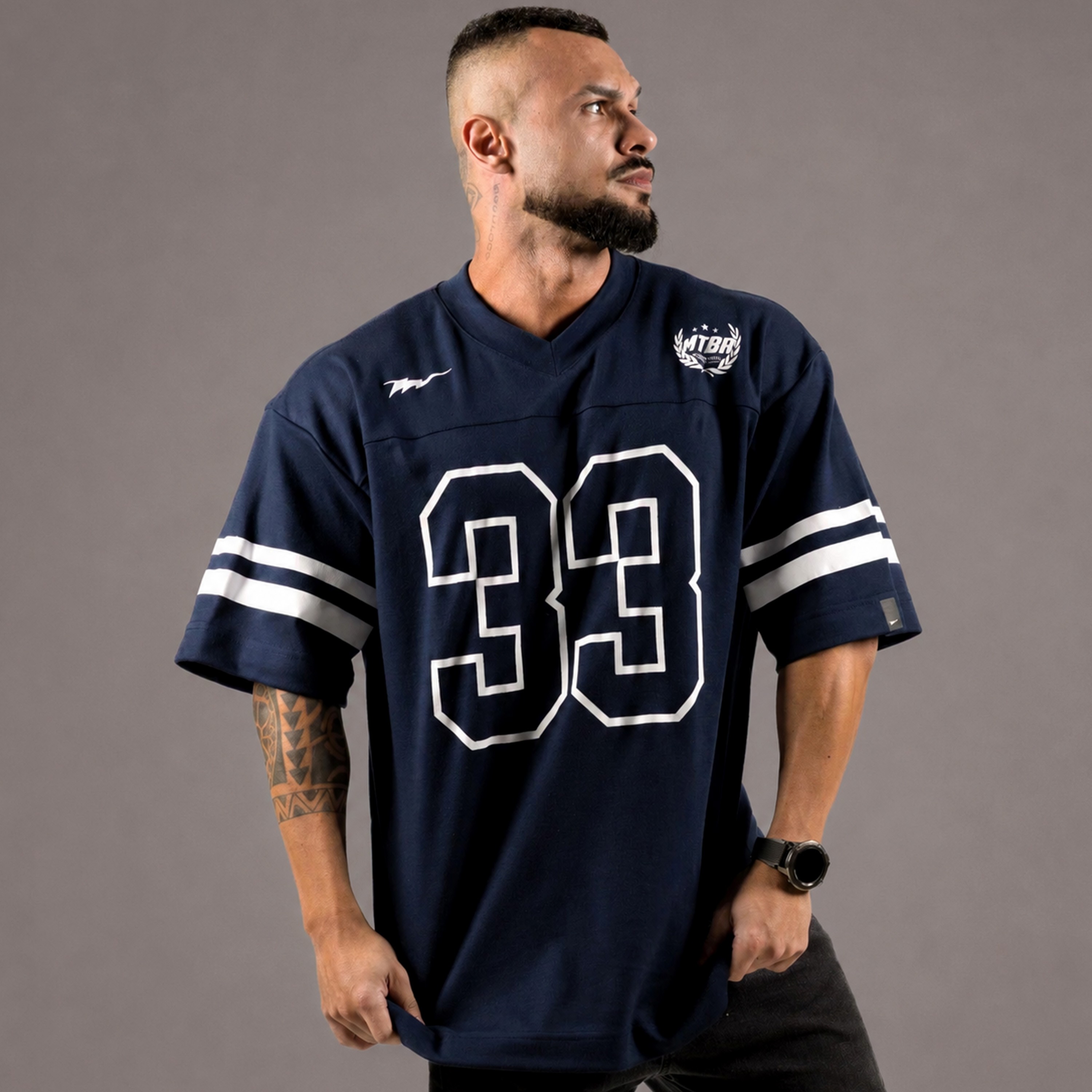 Camiseta Oversized Heavy NFL American Azul Marinho - Metamorfose