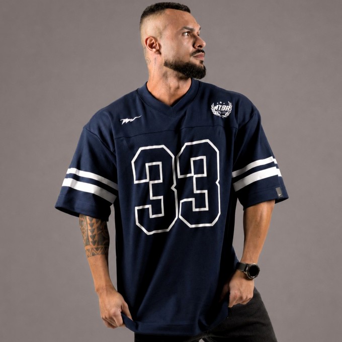 Camiseta Oversized Heavy NFL American Azul Marinho