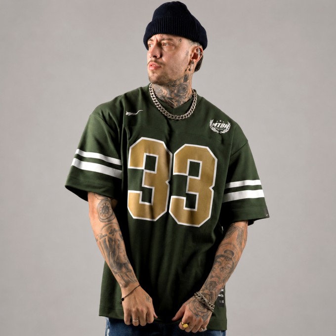 Camiseta Oversized Heavy NFL American Verde Militar