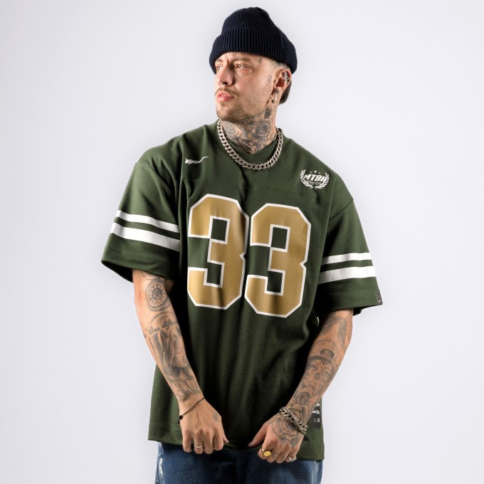 Camiseta Oversized Heavy NFL American Verde Militar