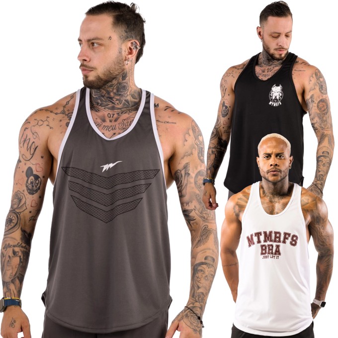 KIT 3 Regatas Cavadas Dryfit Anatomic ORIZON