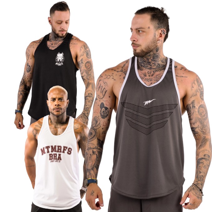 KIT 3 Regatas Cavadas Dryfit Anatomic ORIZON