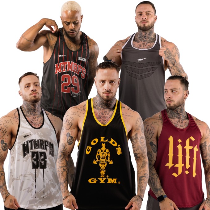 KIT 5 Regatas Cavadas Dryfit Anatomic ULTIMATE