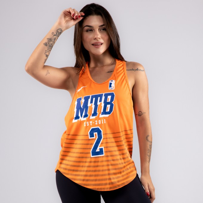 Regata Feminina Cavada Anatomic Dryfit Oklahoma Laranja