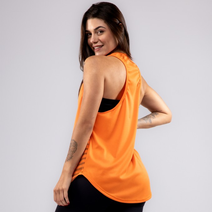 Regata Feminina Cavada Anatomic Dryfit Oklahoma Laranja