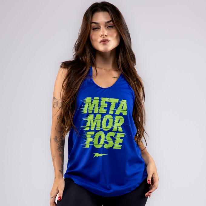 Regata Cavada Anatomic Dryfit Fluor Azul Royal