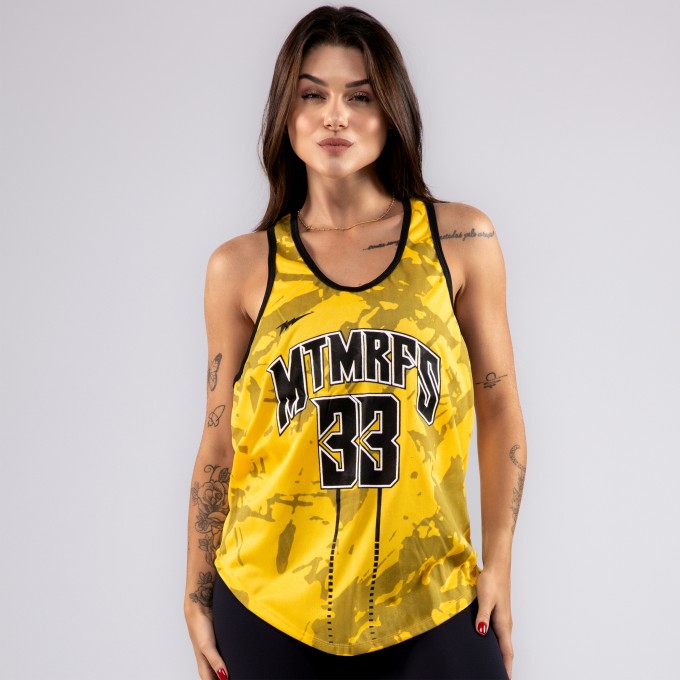 Regata Feminina Cavada Anatomic Dryfit Insane Amarela