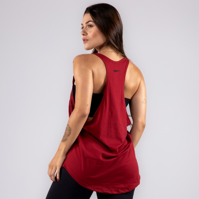 Regata Feminina Cavada Anatomic Tiger 36 Vinho