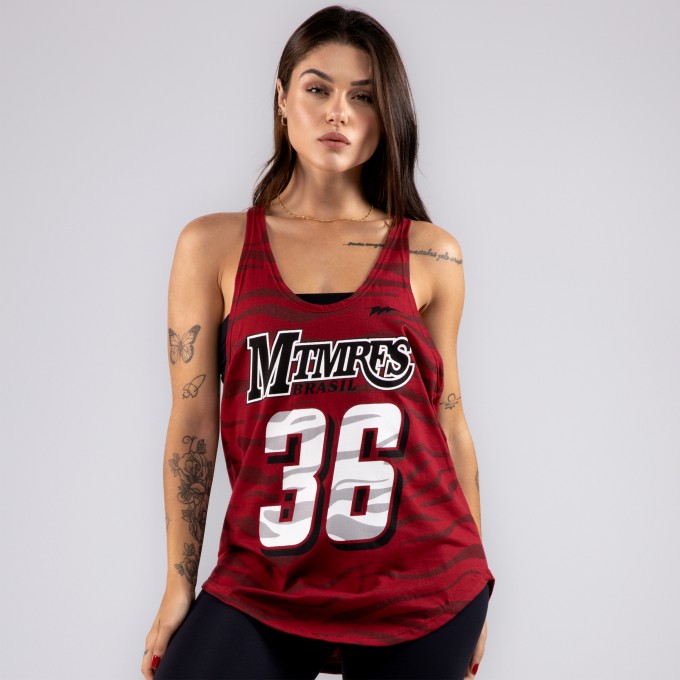 Regata Feminina Cavada Anatomic Tiger 36 Vinho