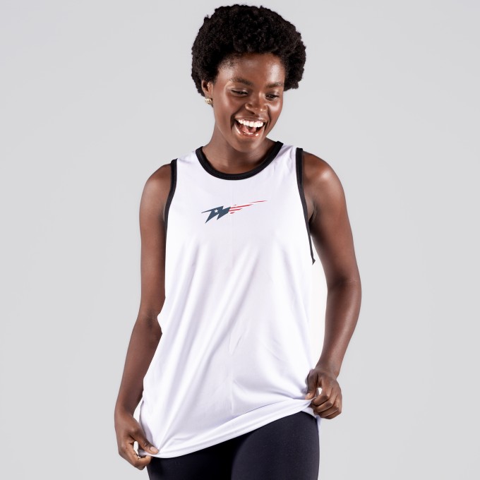 Regata Feminina Dryfit USA Bolt Branca