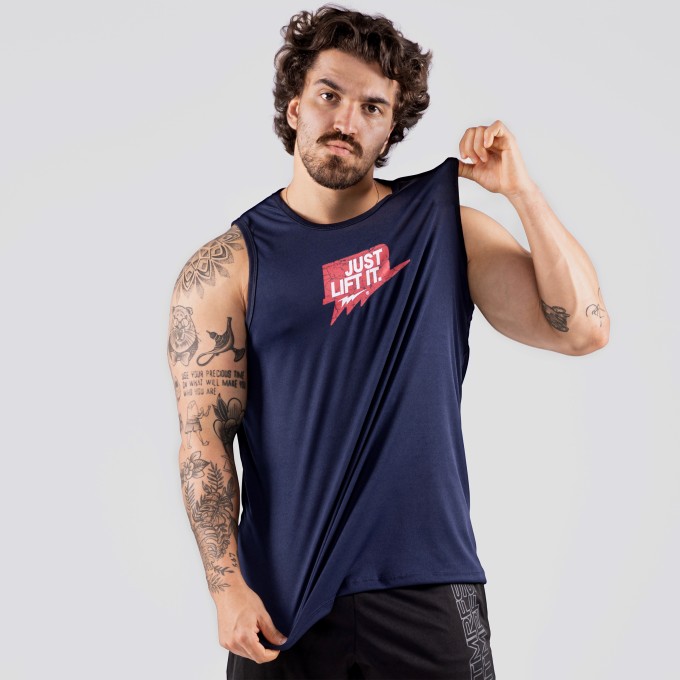 Regata Machão DryFit Justen Azul Marinho