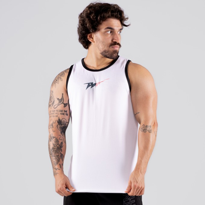 Regata Machão DryFit USA Bolt Branca