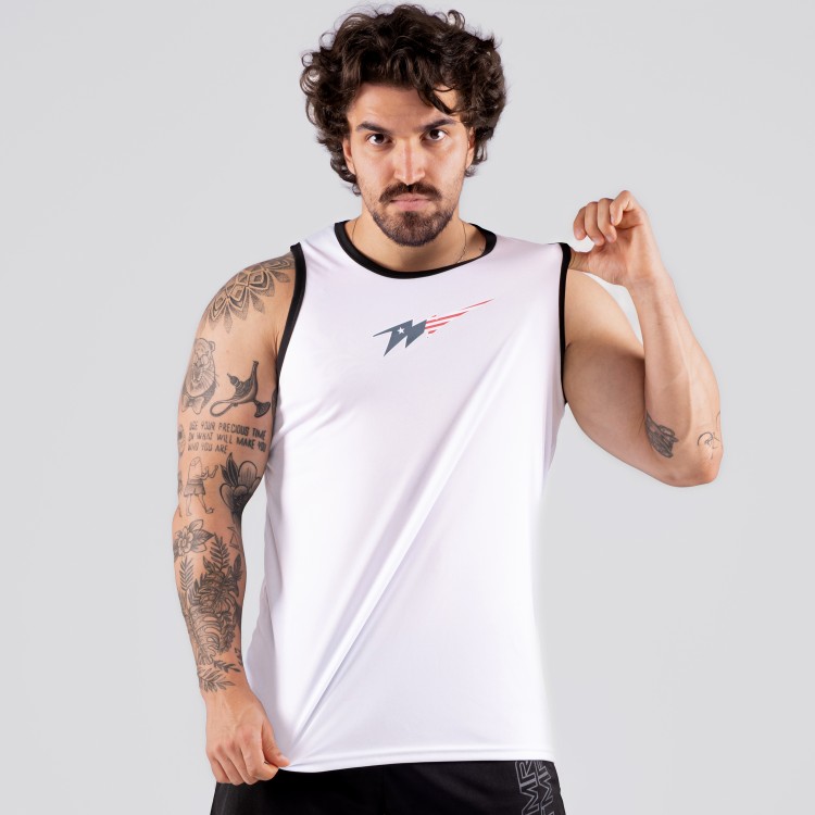 Regata Machão DryFit USA Bolt Branca