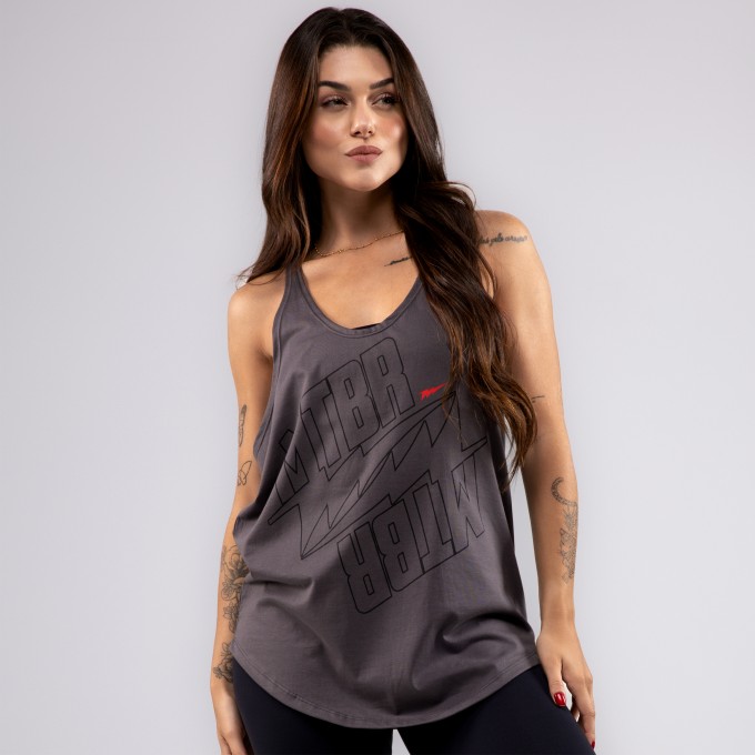 Regata Feminina Cavada Anatomic Born Cinza Chumbo