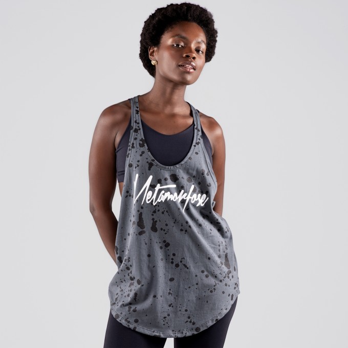 Regata Feminina Cavada Anatomic SPLASH Cinza Chumbo