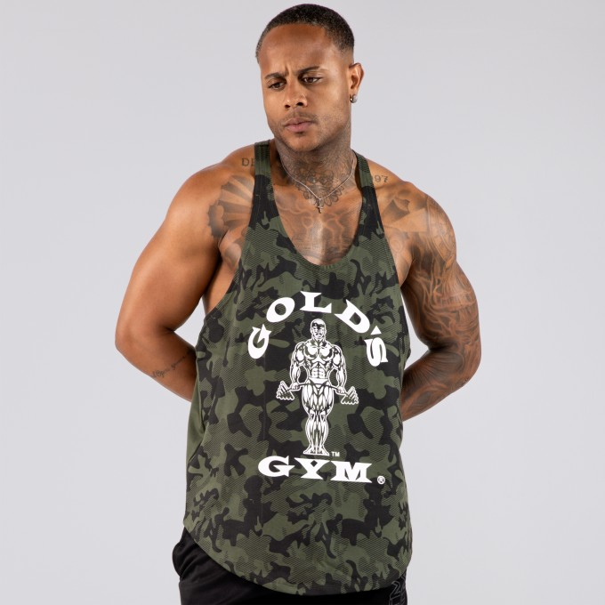 Regata Cavada Anatomic Golds Gym Camo Verde Militar