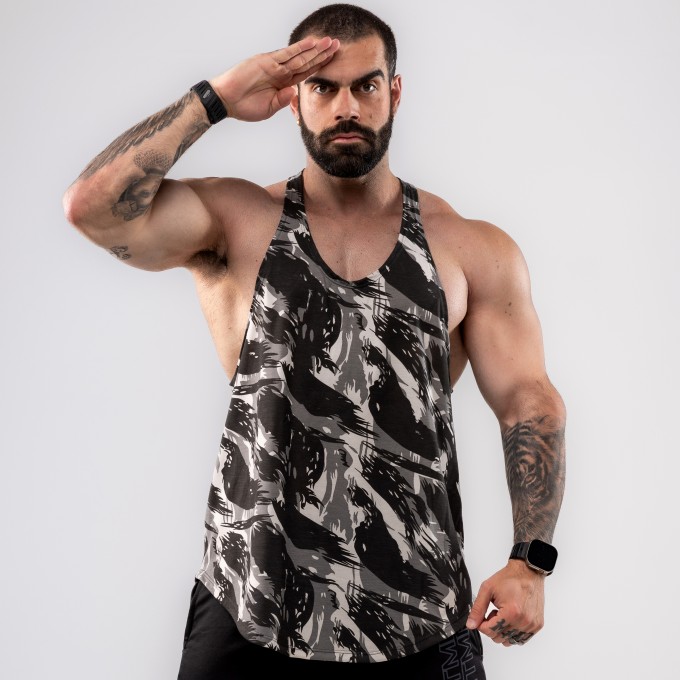 Regata Cavada Anatomic Camuflada Cinza Militar