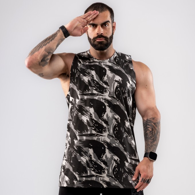 Regata Machao Anatomic Camuflada Cinza Militar