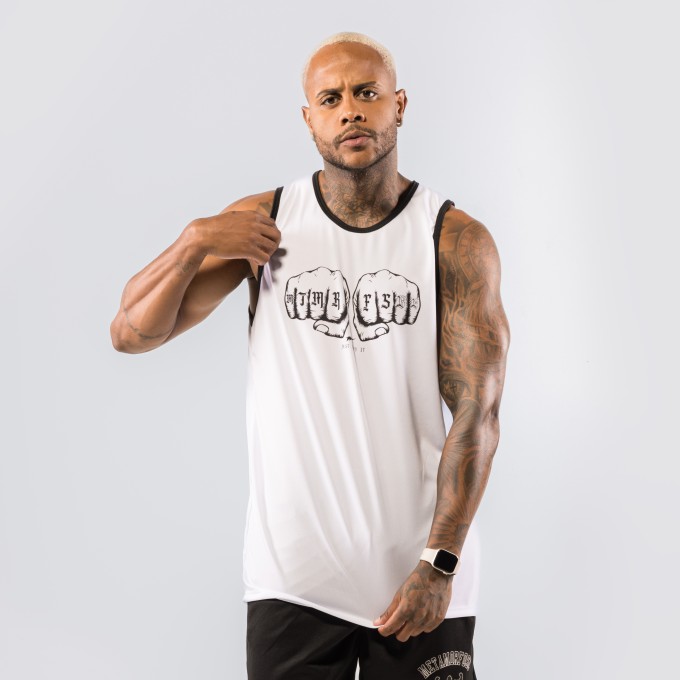 Regata Machão DryFit Punch Branca