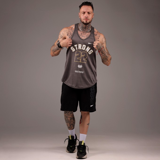 Regata Cavada Dryfit Strong 22 Cinza Chumbo