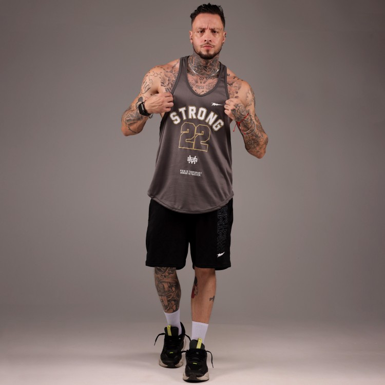 Regata Cavada Dryfit Strong 22 Cinza Chumbo