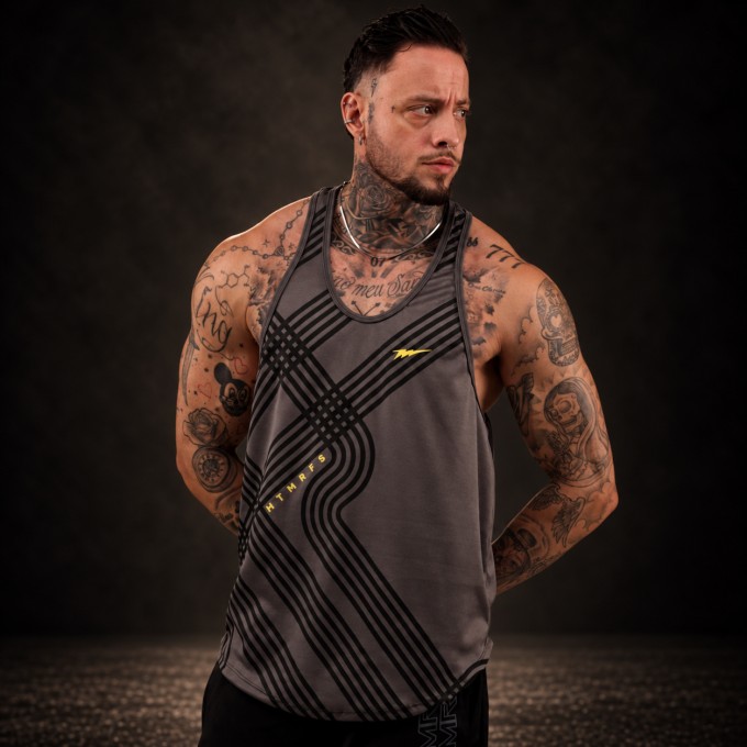 Regata Cavada Dryfit Trails Cinza Chumbo