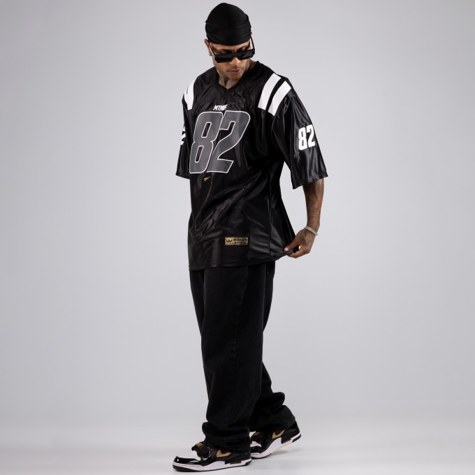 Camiseta Oversized Premium NFL PRO 82  Preta Brilho