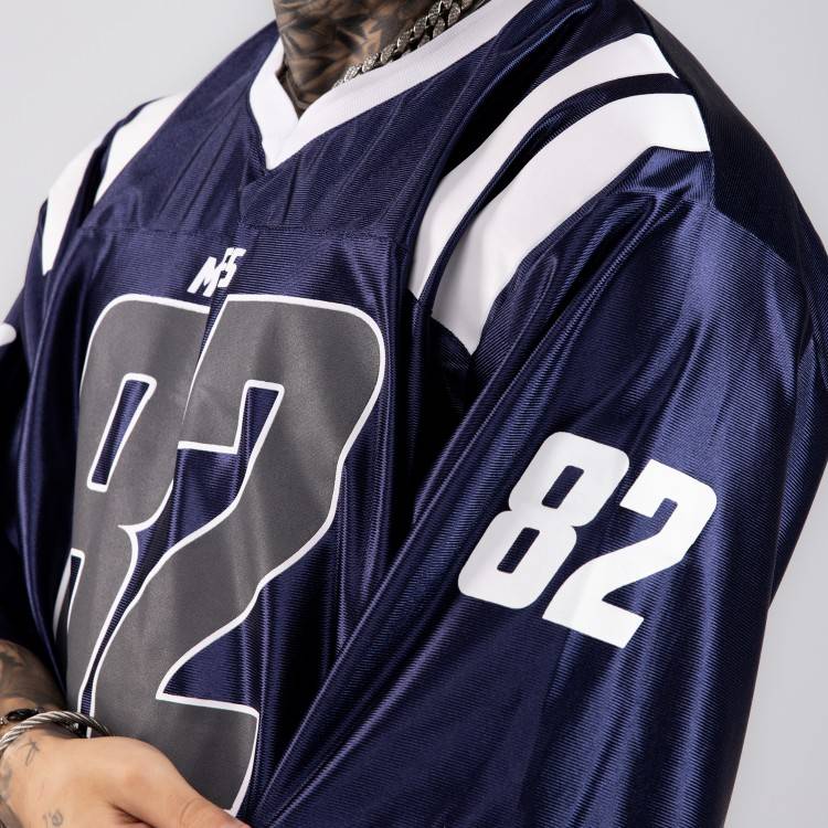 Camiseta Oversized Premium NFL PRO 82 Azul Marinho Brilho