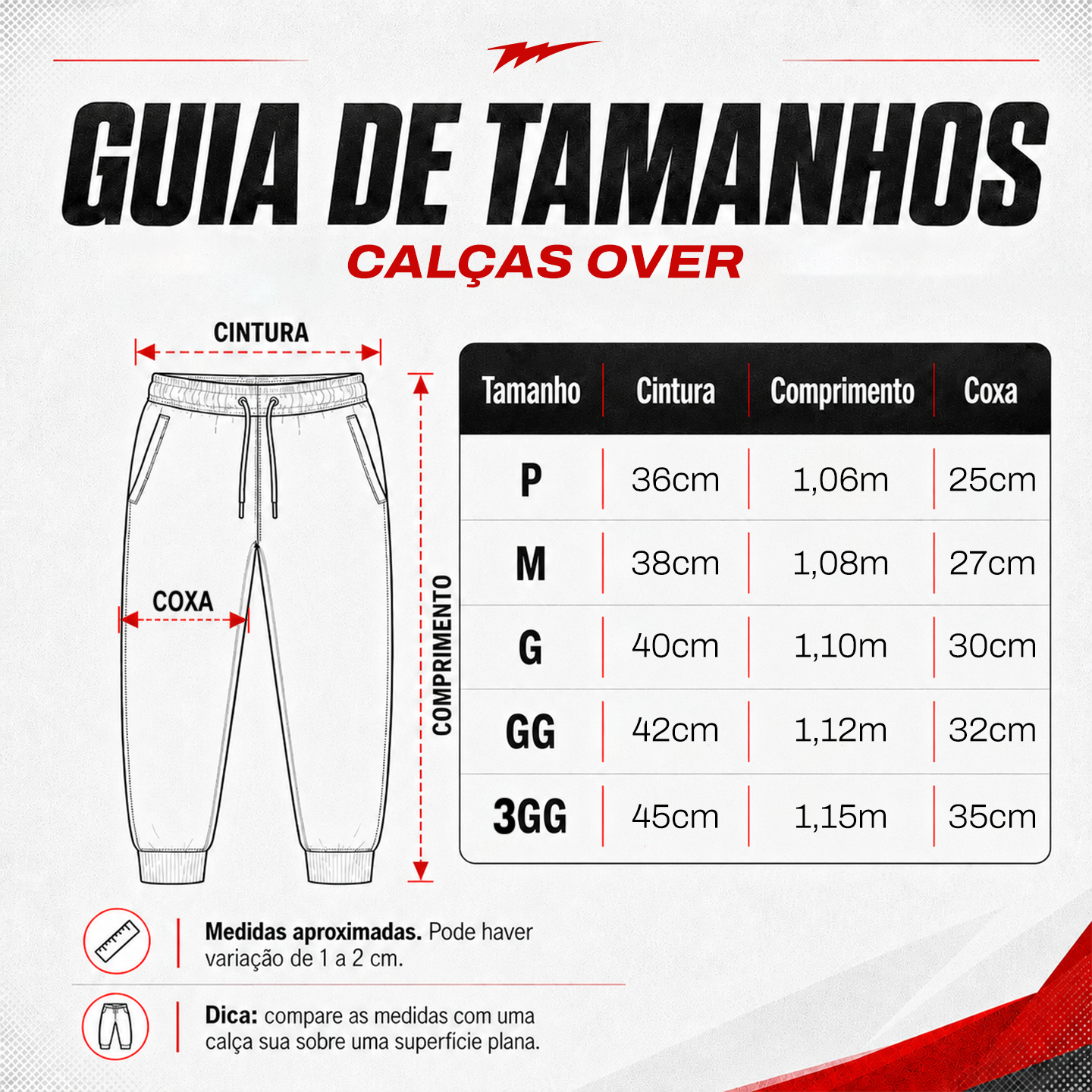Tabela de medidas