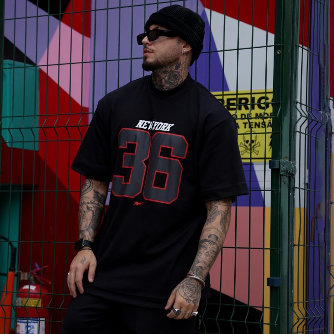 Camiseta Oversized Heavy 36 Preta