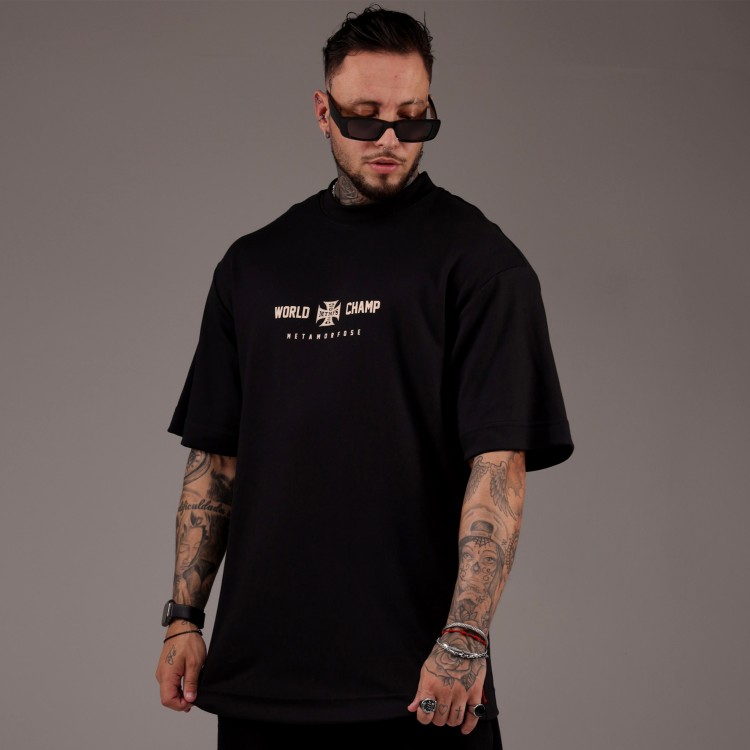 Camiseta Oversized Heavy Arnold Champ Preta