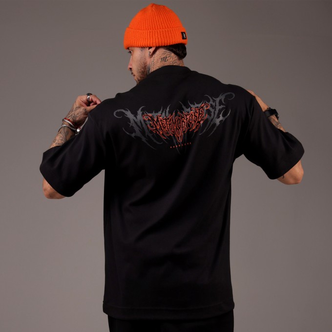 Camiseta Oversized Heavy Trash Preta