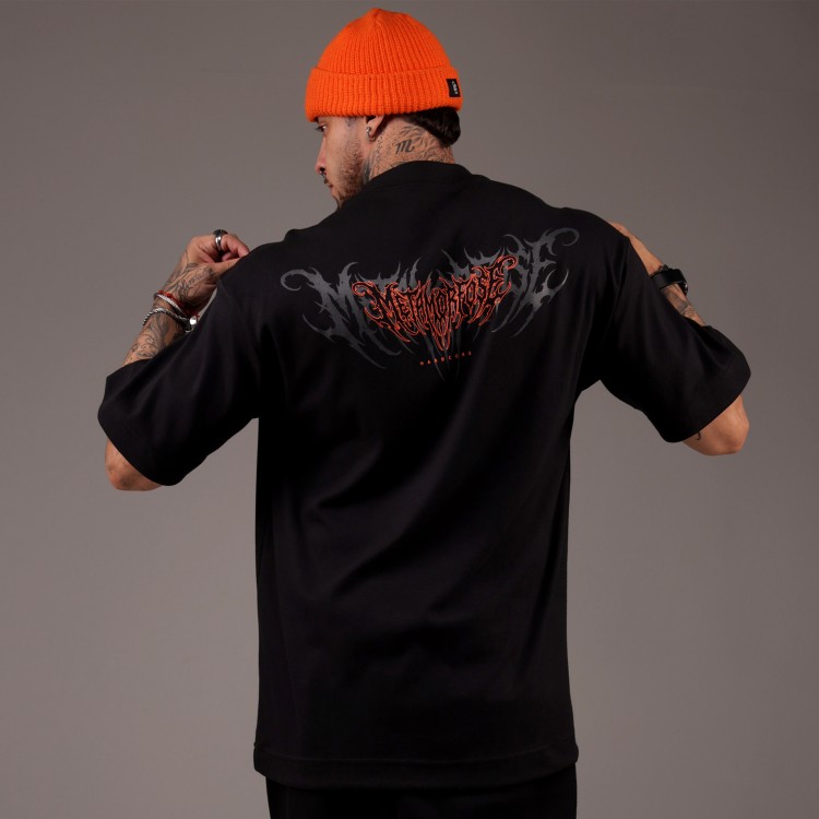 Camiseta Oversized Heavy Trash Preta