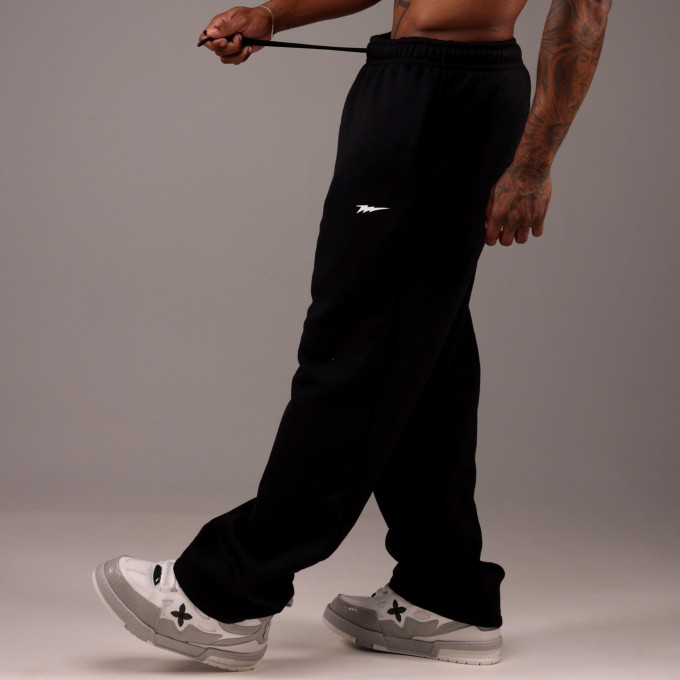 Calça Moletom Over Heavy Logo Preta
