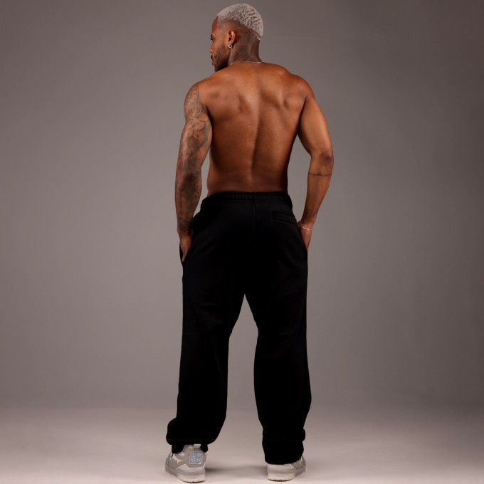 Calça Moletom Over Heavy Logo Preta