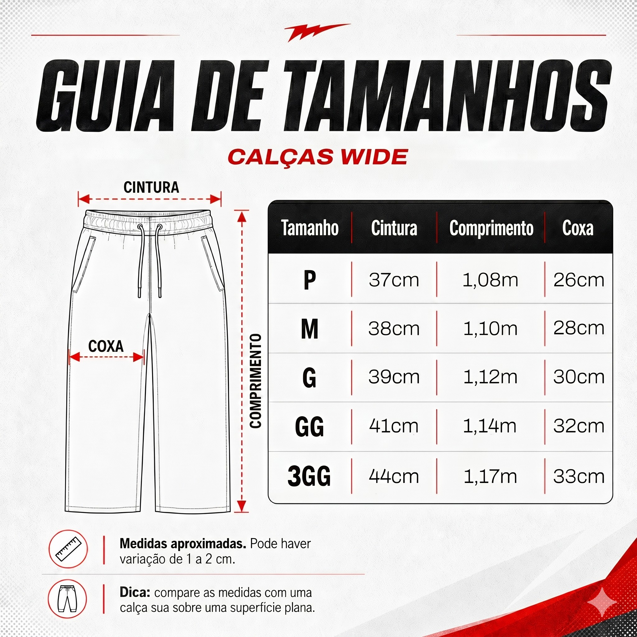 Tabela de medidas