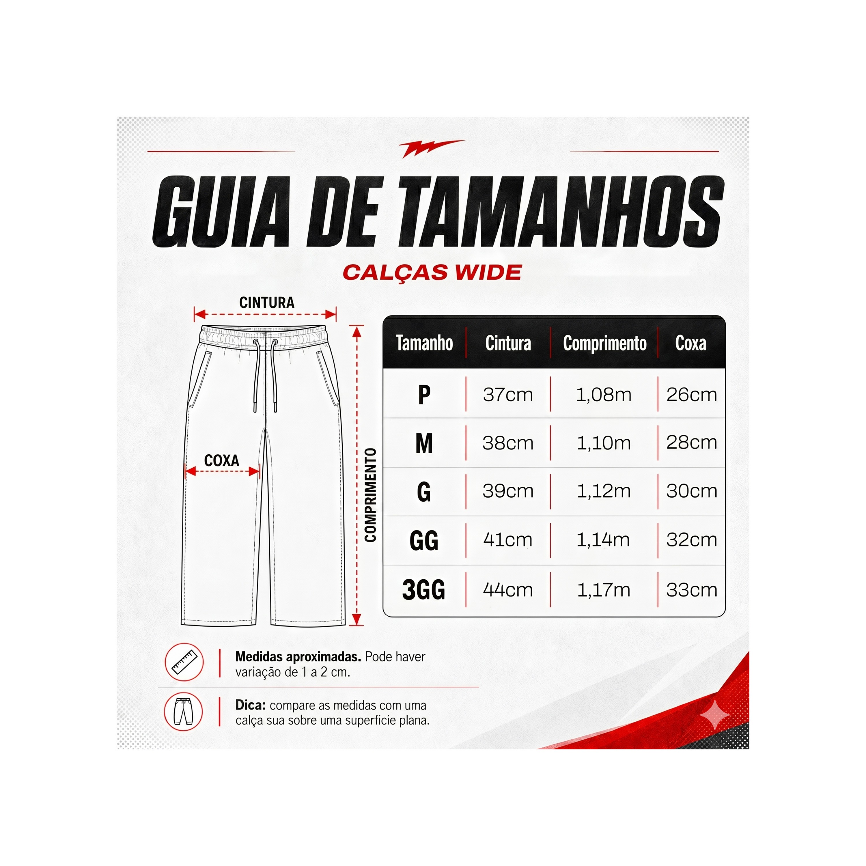 Tabela de medidas