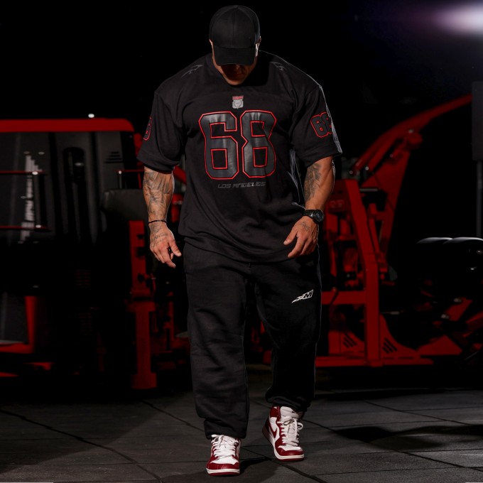 KIT Oversized Heavy Squad 68 e Calça Moletom Baggy Preta